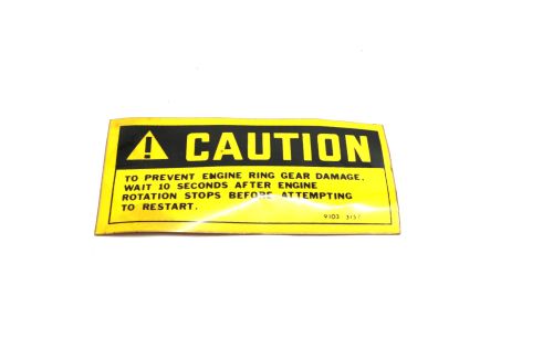 JLG DECAL - CAUTION - RESTART