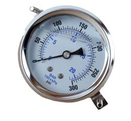 GAUGE 0-300 PSI/BAR 2 1/2\"CNTR