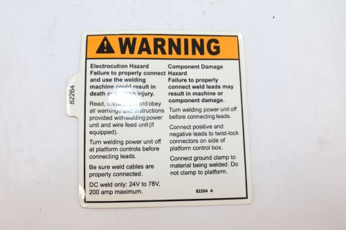 JLG DECAL WARNINGWELD SAFETY