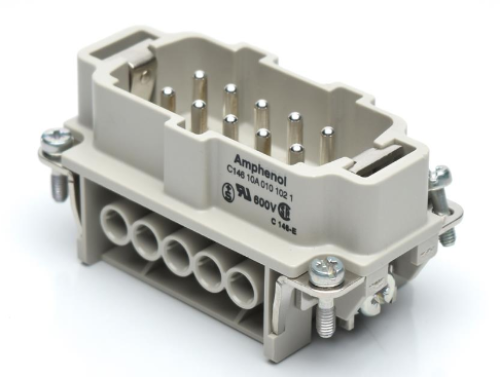 AMPHENOL CONNECTOR INSERT - MALE 10-POLE RECTANGULAR