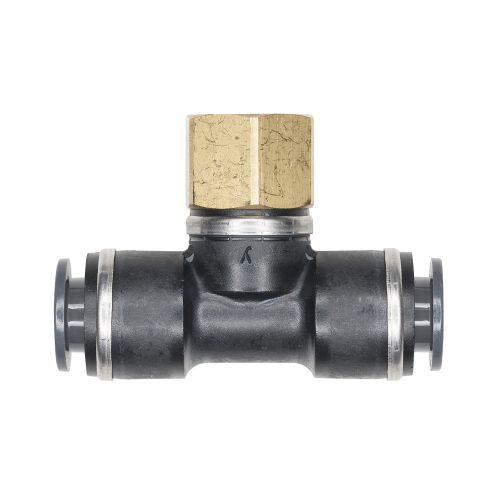 HALDEX MIDLAND FITTING BRANCH TEE FEMALE 3/8T 1/4P DOT PUSH COMP