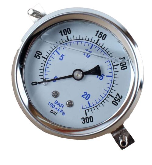 ATLAS COPCO GAUGE 0-300 PSI/BAR 2 1/2\"CNTR