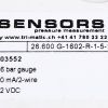 BD SENSORS PRESSURE SENSOR 1/4in 0-16 BAR